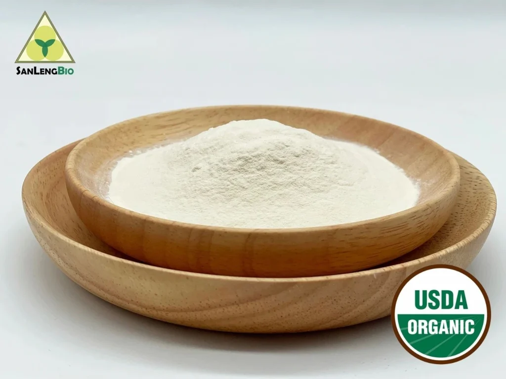 Organic Monk Fruit Extract white powder with natural sweetening properties